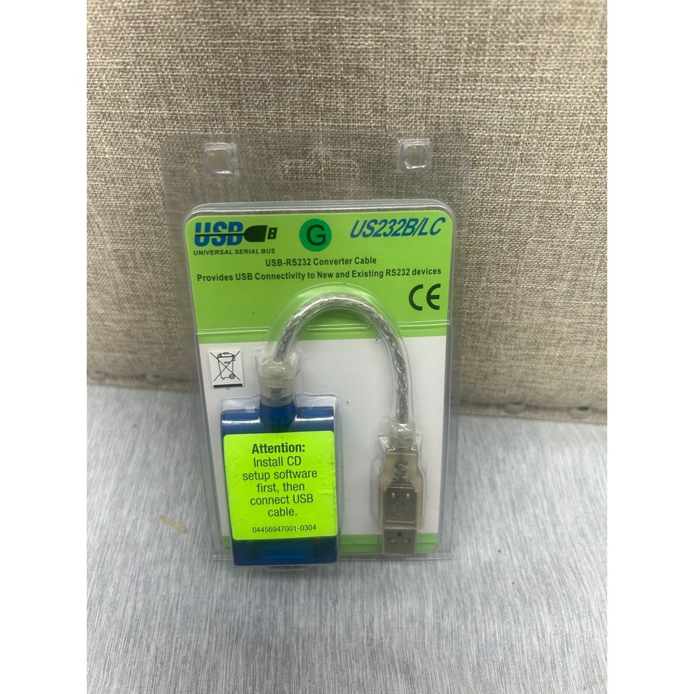 EasySync US232B/LC USB to RS232 Serial Converter Cable DB9 Male FTDI 1m Blue